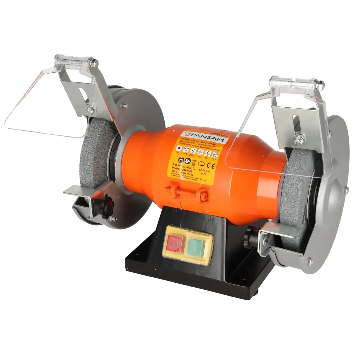 Brúska stolová dvojkotúčová 150W, 125x16x12,7mm, elektromagneticky bezpečnostný spínač