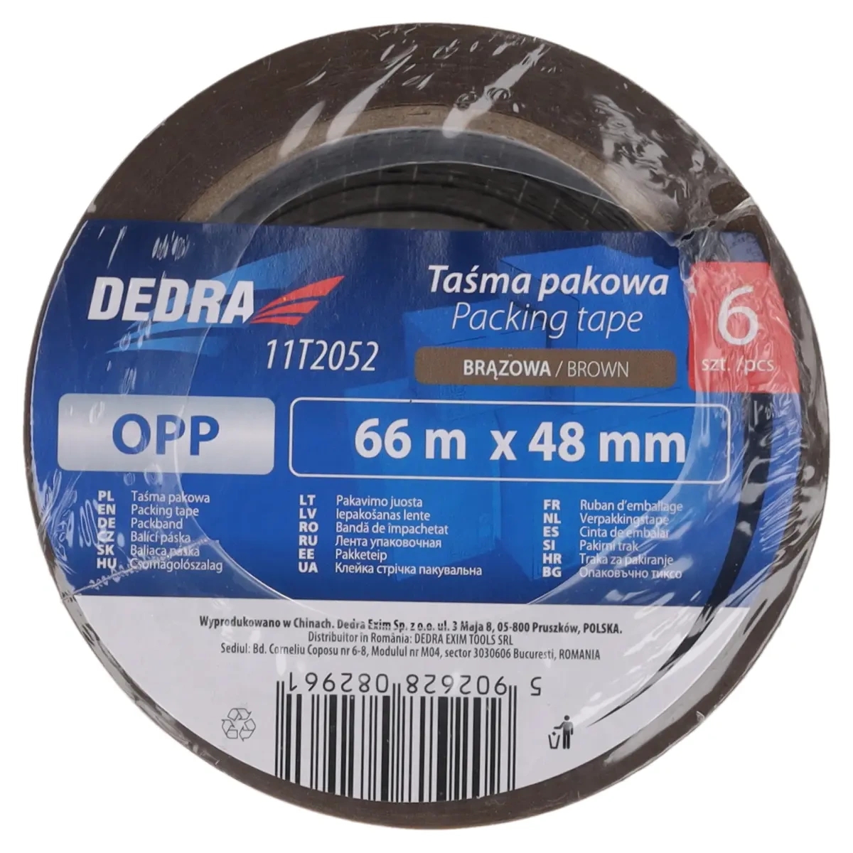 Hnedá baliaca páska 48mmx66m, súprava 6 ks
