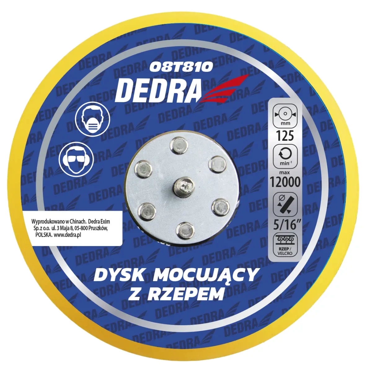 Unášací kotúč so suchým zipsom 125mm pre excentrické brúsky