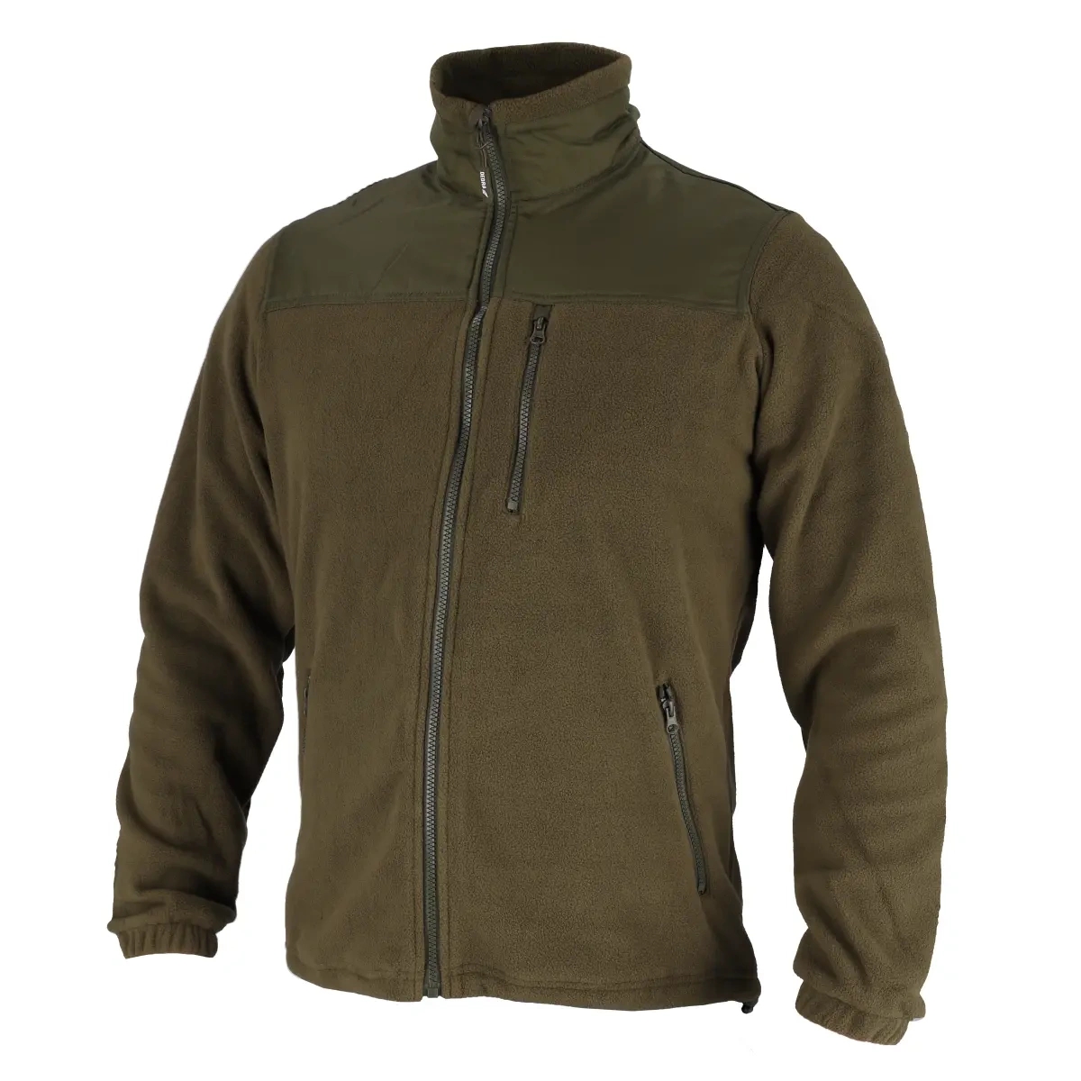Flísová mikina s nášivkami,280g/m2, veľ.XXL,vojenská zelená