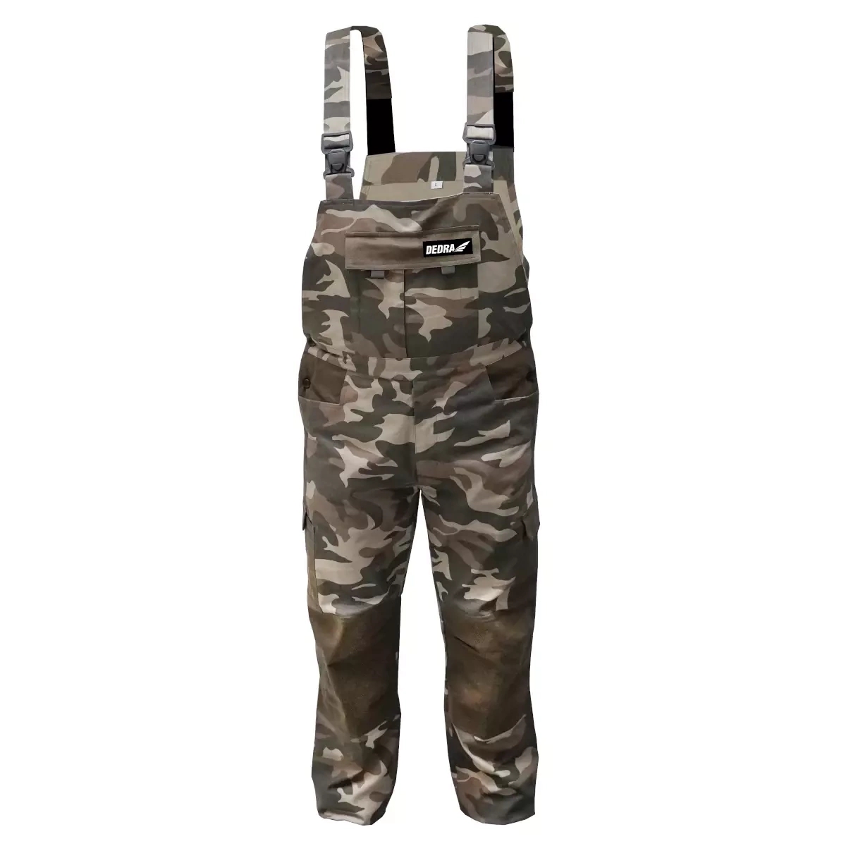 Maskáčové montérky, veľkosť XL, bavlna + elastan, 240 g/m2