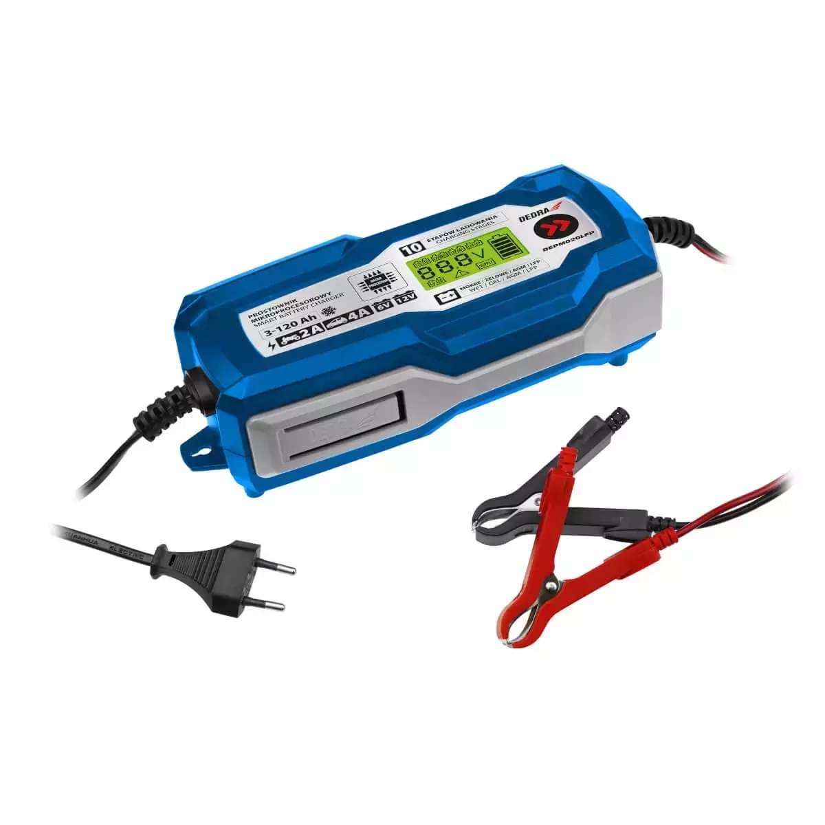 Mikroprocesorový usmerňovač 4A, 6V/12V, 3-120Ah, LCD LFP